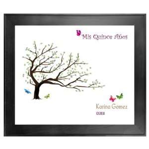  Quinceanera Guest Book Tree # 4 Butterflies 20x24 For 50 