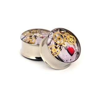  Steampunk Picture Plugs Style 5   00g   10mm   Sold As a 
