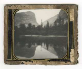 Carleton Watkins Glass Lantern Slide Mirror Lake Mt Watkins 1860s 70s 