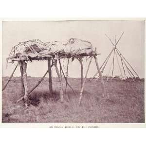  1893 Print Prairie Burial Native American Indian Buel 