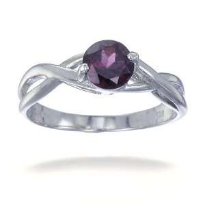 6MM Pink Rhodolite Ring In Sterling Silver 3/4 CT In Size 8 (Available 