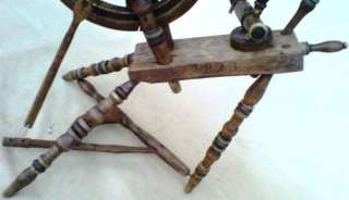 ANTIQUE LITHUANIAN SPINNING WHEEL 1876  