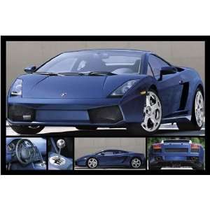  Lamborghini Gallardo Blue Sports Car 5 Pics PAPER POSTER 