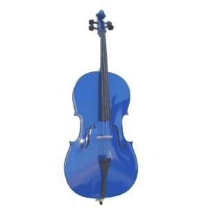  Merano MC100DBL Blue Cello with Bag and Bow Musical Instruments