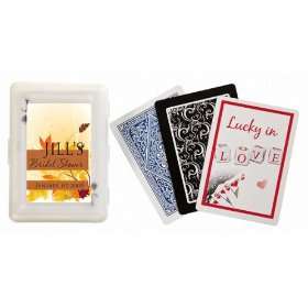 Baby Keepsake Brown Falling Leaves Design Personalized Playing Card 