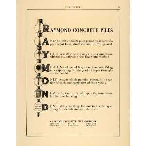 1915 Ad Raymond Concrete Pile Construction Building 140 Cedar Street 