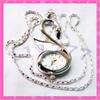 Swan pocket watch pendant with necklace chain For Gift  