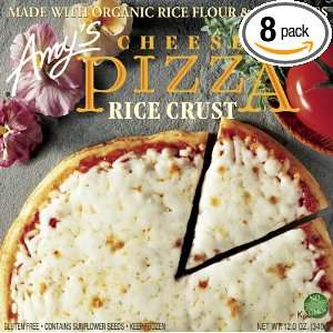 Amys Cheese Pizza with Rice Crust, Organic, 12 Ounce Boxes (Pack of 8 