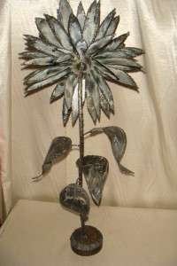 John A. Spaulding Original Signed Wire Art 24 Tall Flower Sculpture 