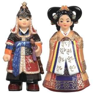  Silver J Figurines   oriental Warrior and Princess, marble 