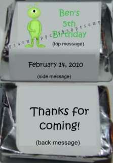 SPACE ALIEN UFO Candy Wrappers Kiss Labels PARTY FAVORS  