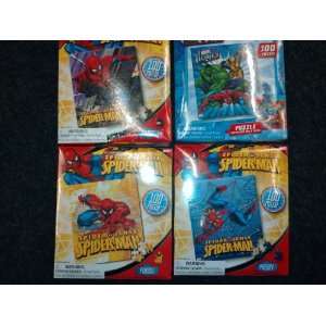    Spiderman 100 Pc Set Designs Vary (4 Puzzles) Toys & Games