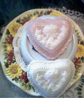 Silicone Heart Cameo Soap Candle Tart Mold  