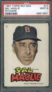 1967 Topps Red Sox Stickers Complete Set #3 4 PSA 10  