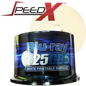  SpeedX 25gb White Inkjet Printable Blu ray Disc 50pk (Made 