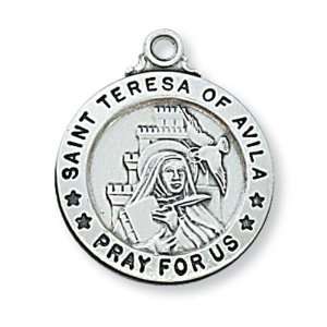  St. Teresa Of Avila Round Sterling Medal Jewelry