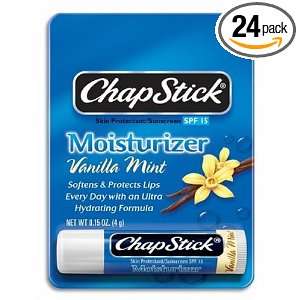  ChapStick Lip Moist Vanilla Mint, 0.15 Ounce Sticks (Pack 