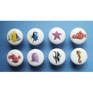  NEW 8pc Handcrafted Finding Nemo Decorative Ceramic Knobs 