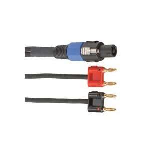  6ft Speakon Plug (Male) to 2 Banana Plug (Male) Speaker Cable 