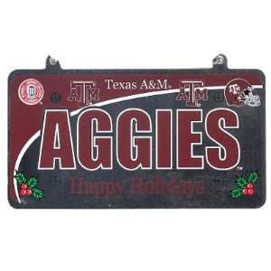 com Texas A&M Aggies NCAA Happy Holidays Mini License Plate Christmas 
