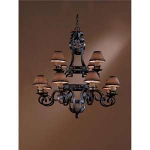   Lavery 918 08 Mission Inn 12 Light Two Tier Chandelier Antique Iron