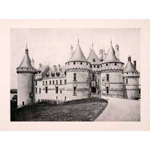  1906 Print Chateau Chaumont France Medieval Castle Towers 