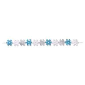  Jointed Glitter Garlands   Snowflakes