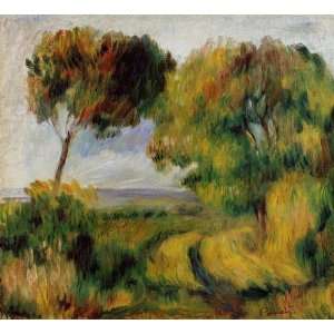 Oil Painting Breton Landscape Trees and Moor Pierre Auguste Renoir H