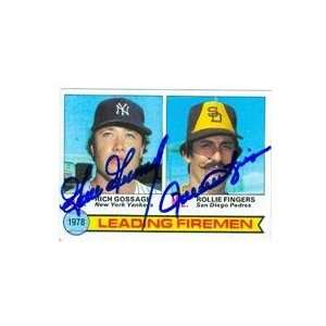Goose Gossage (Yankees) & Rollie Fingers ( Padres) autographed 1979 