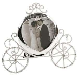 Silver Plated Cinderella Wedding Carriage/Crystal Frame 