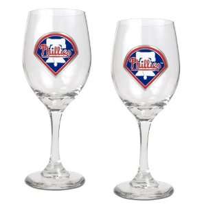  Philadelphia Phillies MLB 2pc Wine Glass Set   Primary 