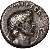   Authentic Silver Ancient Roman Coin By Son Sextus, 42BC Sicily  