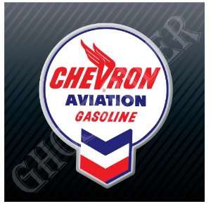  Chevron Aviation Gasoline Gas Pump Fuel Vintage Sticker 
