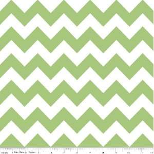  Chevrons in Green Fabric Two Yards (1.8m) C320 Green Arts 