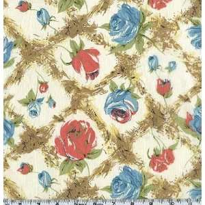  45 Wide Cotton Lawn Sofia Rose Blue Fabric By The Yard 