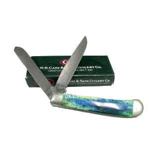  Case XX 6254D Peacock Damascus Steel Trapper PocketKnife 