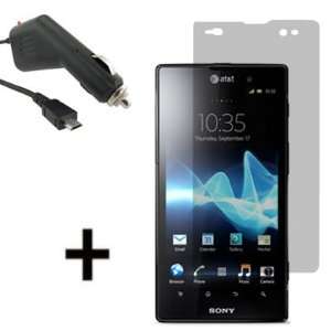   Guard Screen Protector for Sony Xperia Ion LT28 + Car Charger Clear