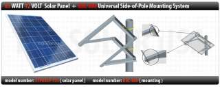 SOLAR PANEL 85 WATT 12 VOLT + UNIVERSAL Side Of Pole POLE MOUNTING 