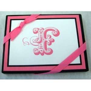  Hallmark Stationery NOT4120 Pink Initial F Blank Note 