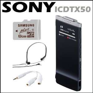  Sony ICDTX50 Digital Voice Recorder + Samsung 8 GB MicroSD 