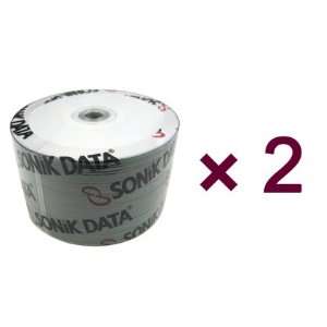  100pcs Sonik CD R 52x White Inkjet Hub Printable CD Media 