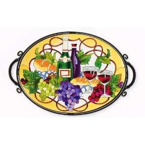  Bread and Wine   Glass Art Tray by Joan Baker Kitchen 