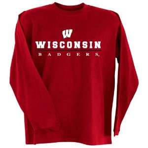  Wisconsin Embroidered Long Sleeve T Shirt (Team Color 