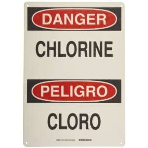 Brady 39949 Bilingual Sign, Danger Chlorine  Industrial 