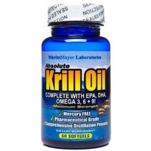 MaritzMayer Laboratories  Avsolute Krill Oil, Maximum Strength, 60 