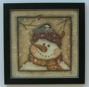 Snowmen Prints Winter Snowman Framed Country Pictures  