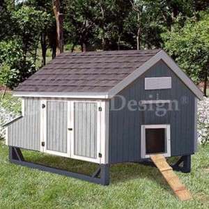 x7 Gable Poultry Chicken House / Coop Plans, 90407MG  