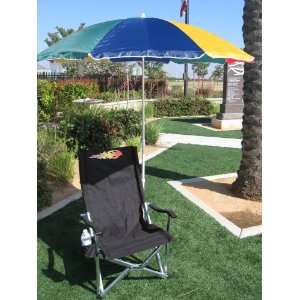OASIS HEAVY DUTY COOL Chair w/ BIG UMBRELLA  Cell Phone Holder 10 