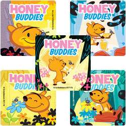 HONEY BUDDIES SCENTED 15 Large Stickers SCRATCH N SNIFF  