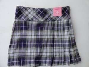   Gymboree Skort Skirt Purple Green Pleats Plaid Checked NEW 12  